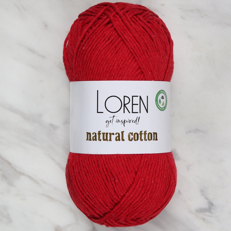 Loren Natural Cotton Yarn, Cherry Red – R099