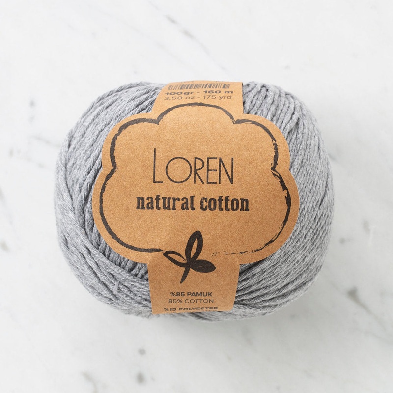 Loren Natural Cotton Yarn, Grey – R079