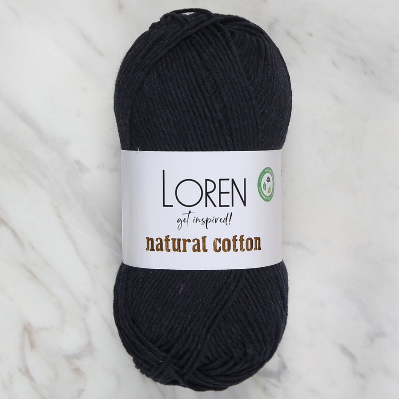 Loren Natural Cotton Yarn, Navy Blue – R005