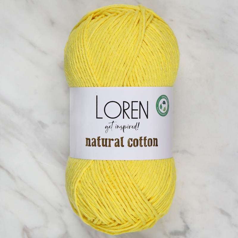 Loren Natural Cotton Yarn, Pastel Yellow – R086