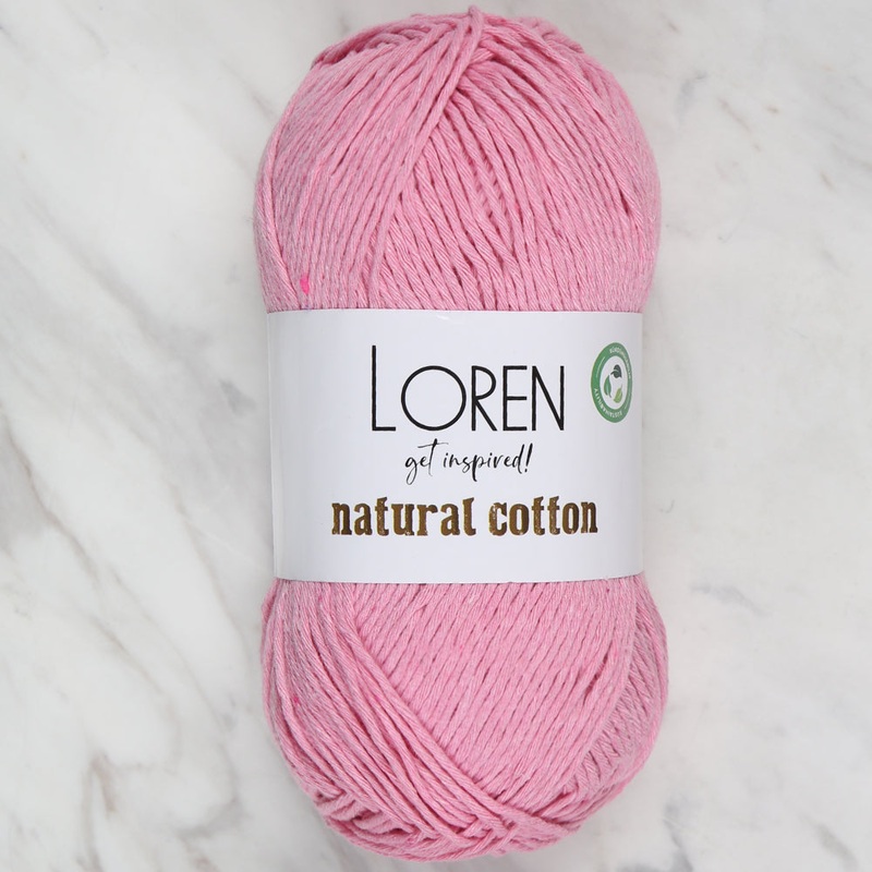 Loren Natural Cotton Yarn, Pink – R100
