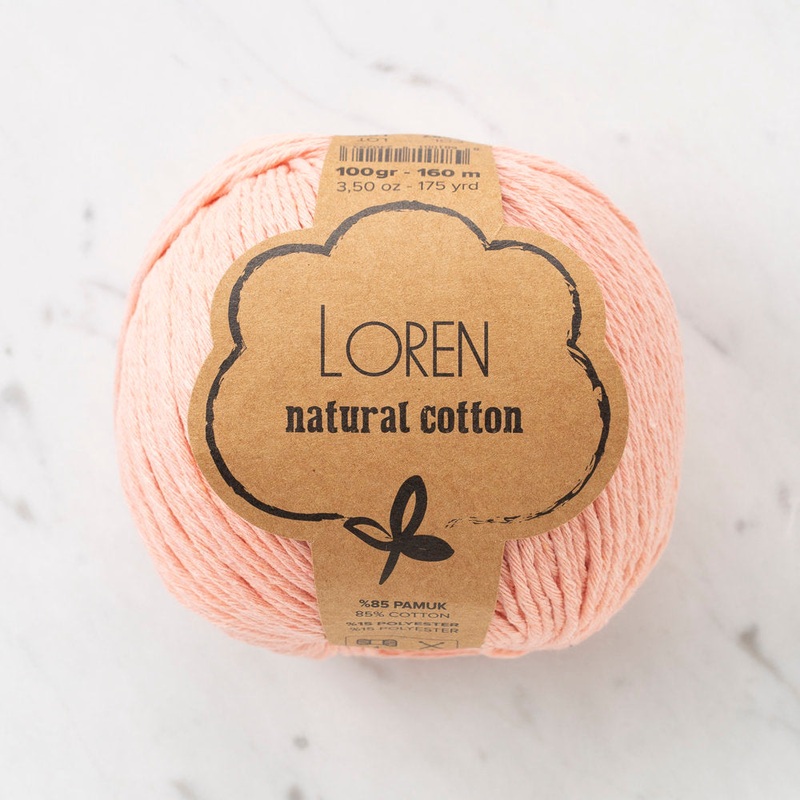 Loren Natural Cotton Yarn, Pinkish Orange – R097