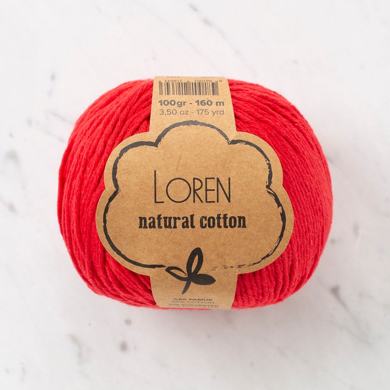 Loren Natural Cotton Yarn, Red – R003