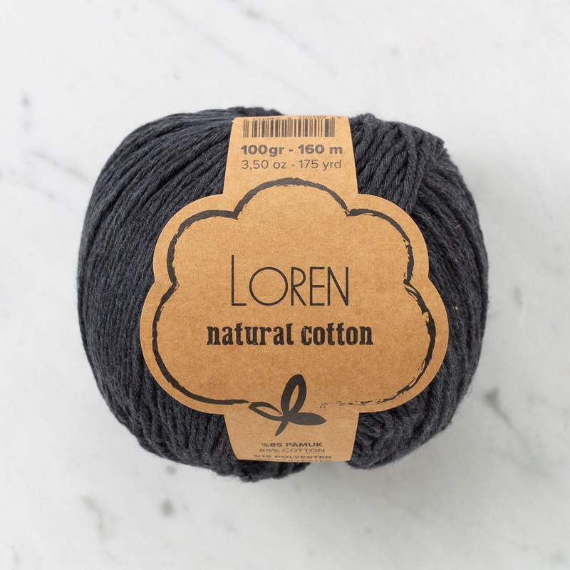Loren Natural Cotton Yarn, Smoked Grey – R081