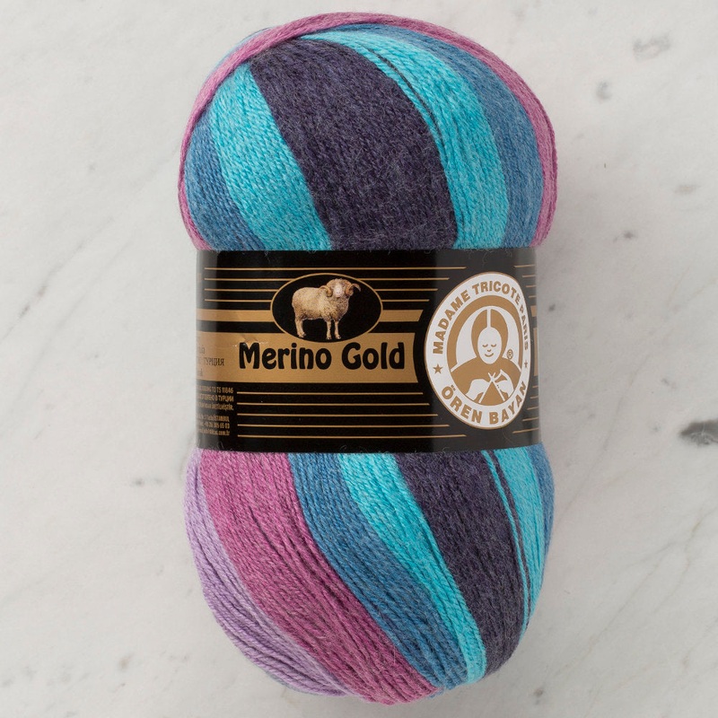 Madame Tricote Paris Merino Gold Batik Knitting Yarn, Variegated – 828