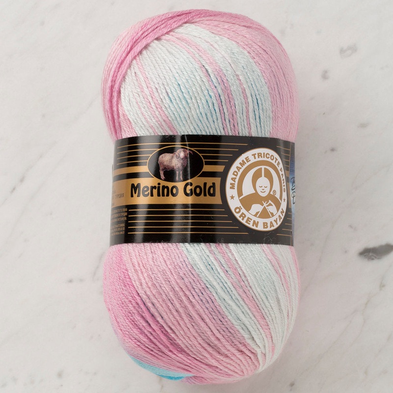 Madame Tricote Paris Merino Gold Batik Knitting Yarn, Variegated Colors – 820