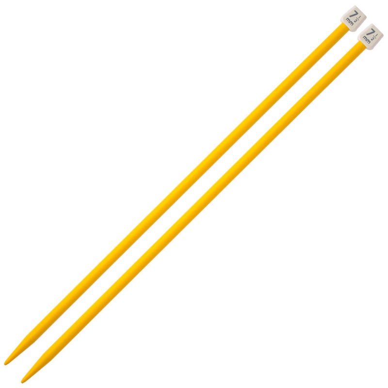 Pony Colour 7.5 mm 35 cm Plastic Knitting Needle, Yellow – 57666