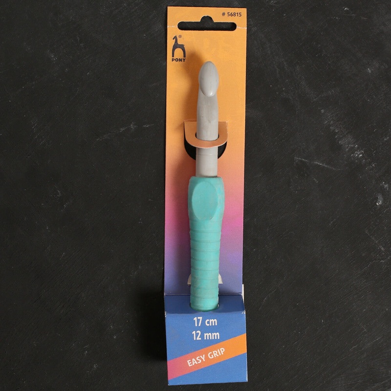 Pony Easy Grip 12 mm 17 cm Soft Handled Crochet Hook, Mint Green – 56815