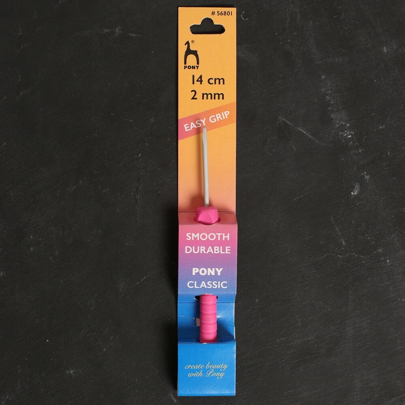 Pony Easy Grip 2 mm 14 cm Soft Handled Crochet Hook, Pink – 56801