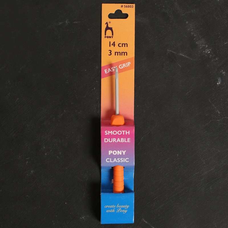 Pony Easy Grip 3 mm 14 cm Soft Handled Crochet Hook, Orange – 56803