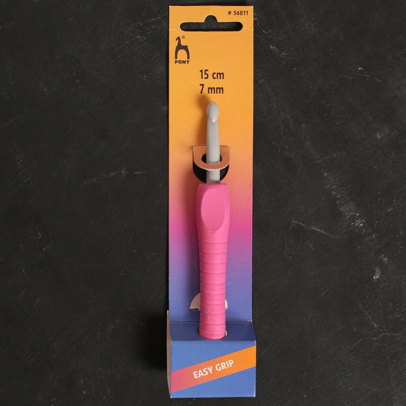 Pony Easy Grip 7 mm 15 cm Soft Handled Crochet Hook, Pink – 56811