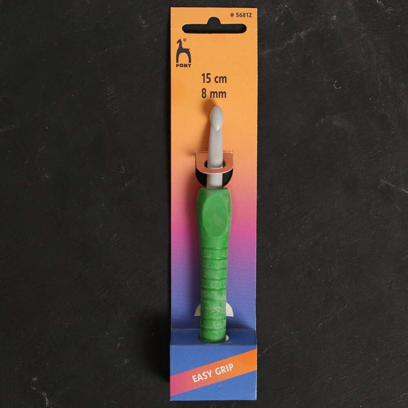 Pony Easy Grip 8 mm 15 cm Soft Handled Crochet Hook, Green – 56812