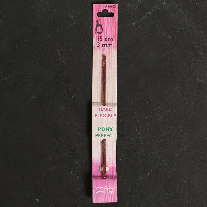 Pony Perfect 3 mm 15 cm Wooden Crochet Hook – 46005