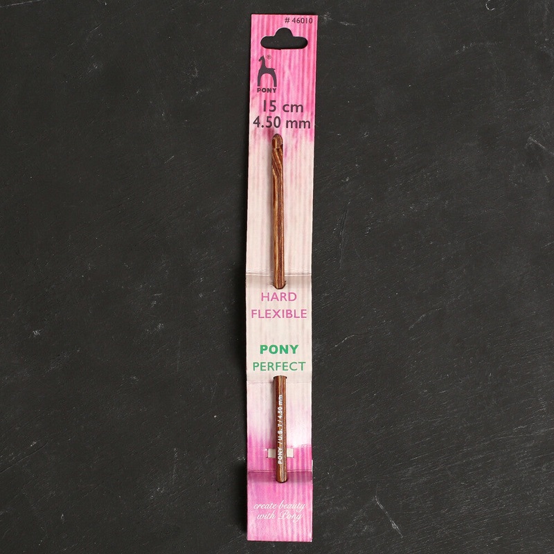 Pony Perfect 4.5 mm 15 cm Wooden Crochet Hook – 46010