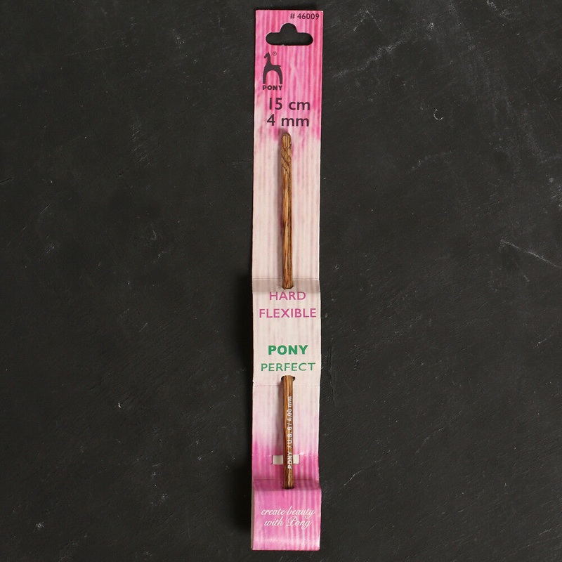 Pony Perfect 4 mm 15 cm Wooden Crochet Hook – 46009