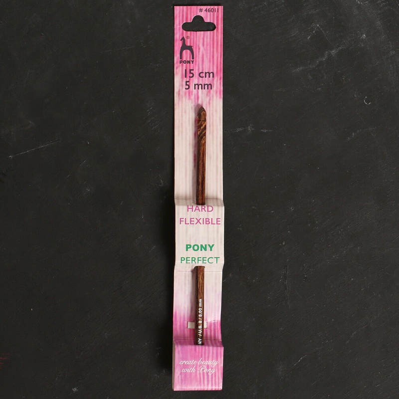 Pony Perfect 5 mm 15 cm Wooden Crochet Hook – 46011