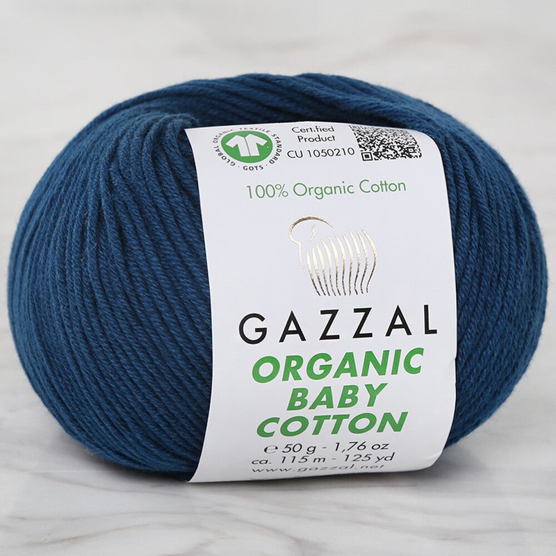 Gazzal Organic Baby Cotton Yarn, Blue – 437