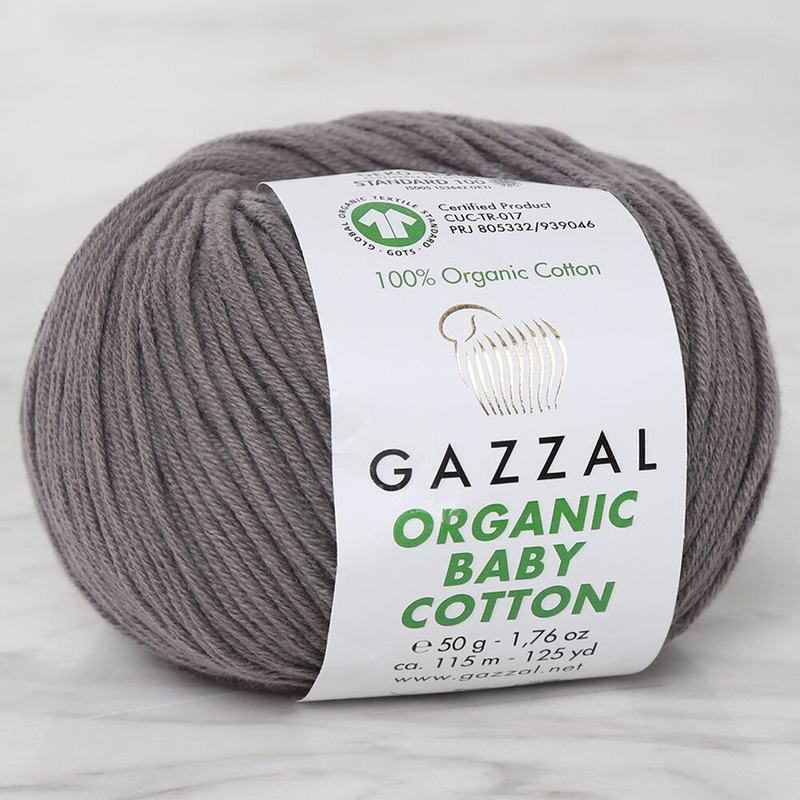 Gazzal Organic Baby Cotton Yarn, Grey – 435