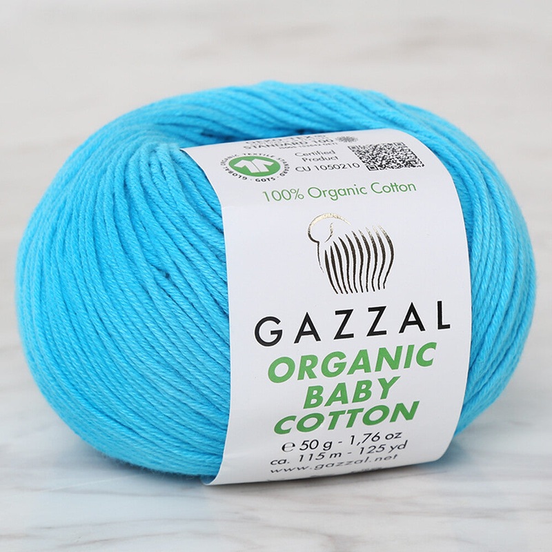 Gazzal Organic Baby Cotton Yarn, Turquiose – 424