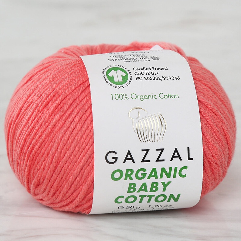 Gazzal Organic Baby Cotton Yarn, Vermilion – 419