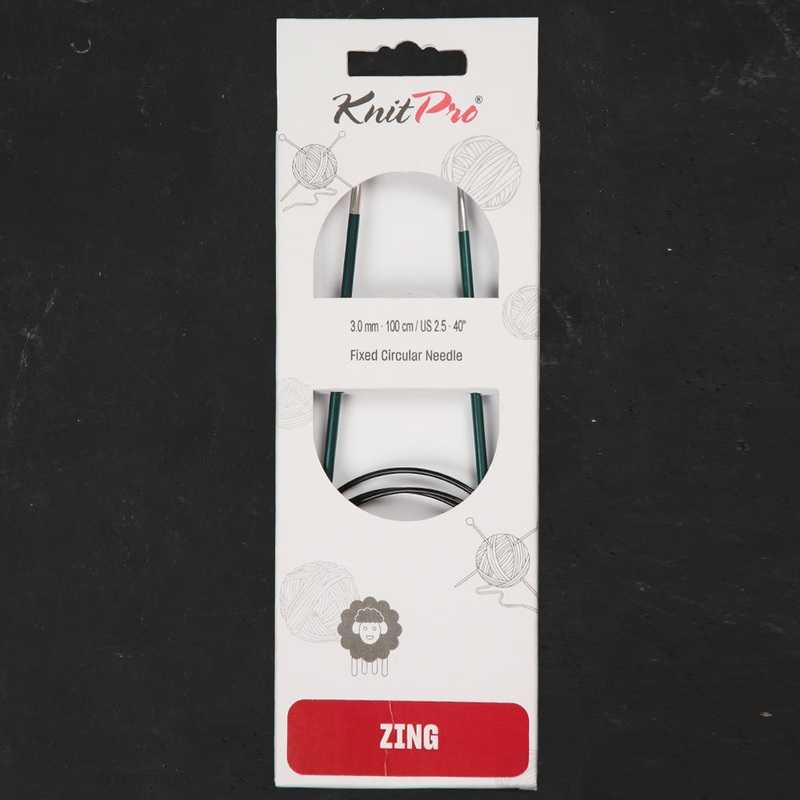 KnitPro Zing 3 Mm 100 Cm Metal Circular Needles, Jade – 47155