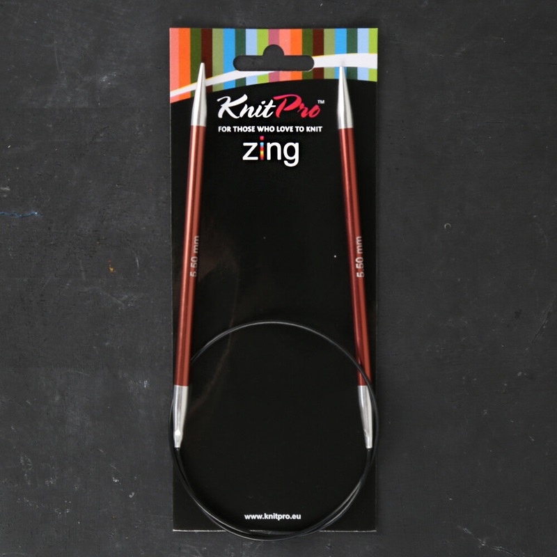 KnitPro Zing 5.5 Mm 60 Cm Metal Circular Needles, Sienna – 47102
