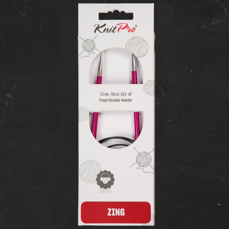 KnitPro Zing 5 Mm 100 Cm Metal Circular Needles, Ruby – 47161