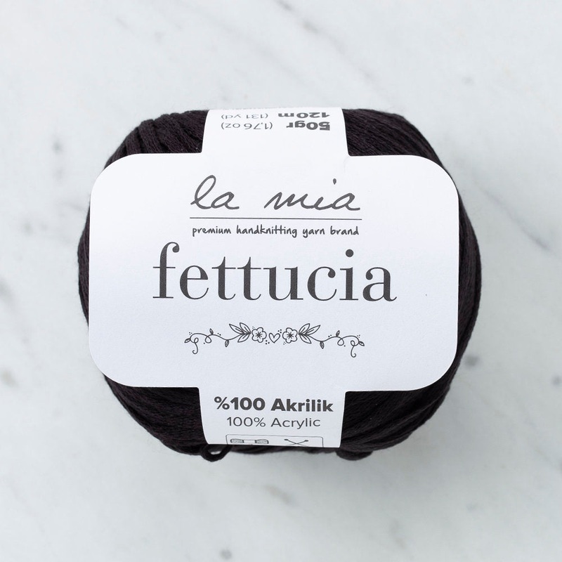 La Mia Fettucia Yarn, Black – L006