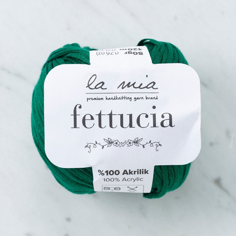 La Mia Fettucia  Yarn, Emerald Green – L074