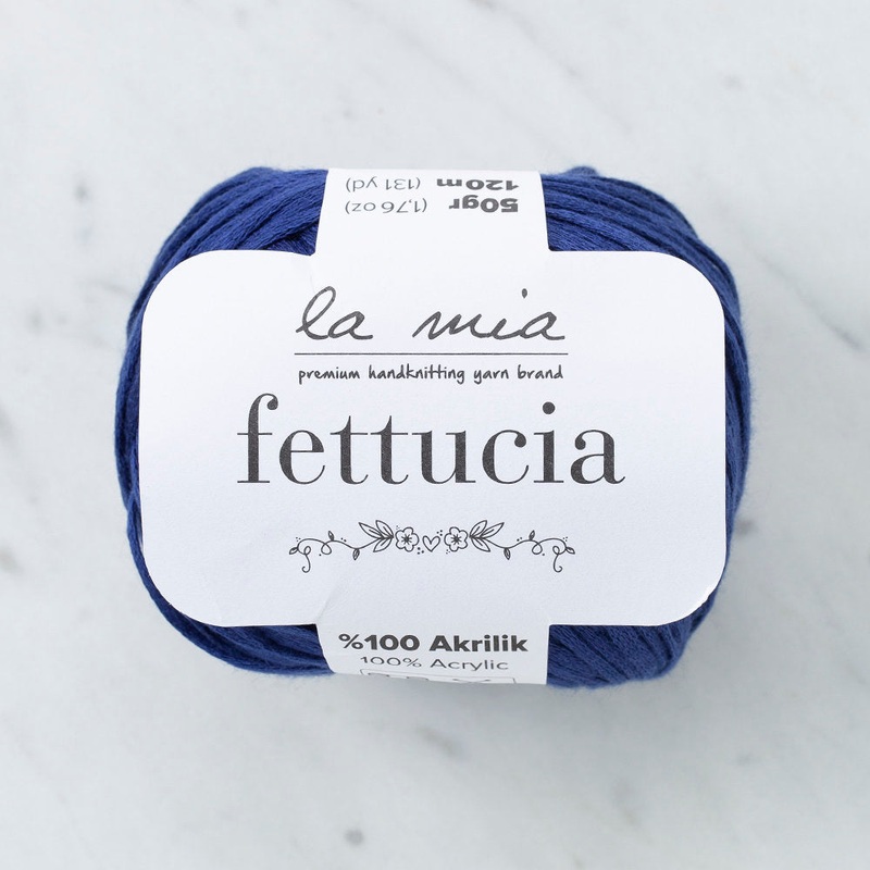 La Mia Fettucia  Yarn, Navy Blue – L023