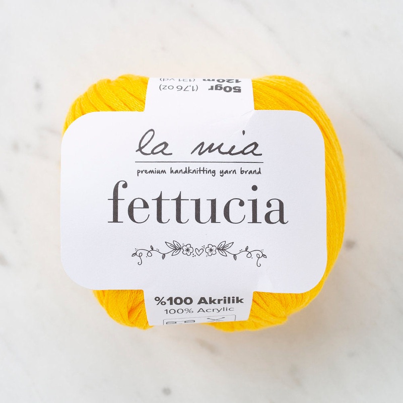 La Mia Fettucia  Yarn, Yellow – L003