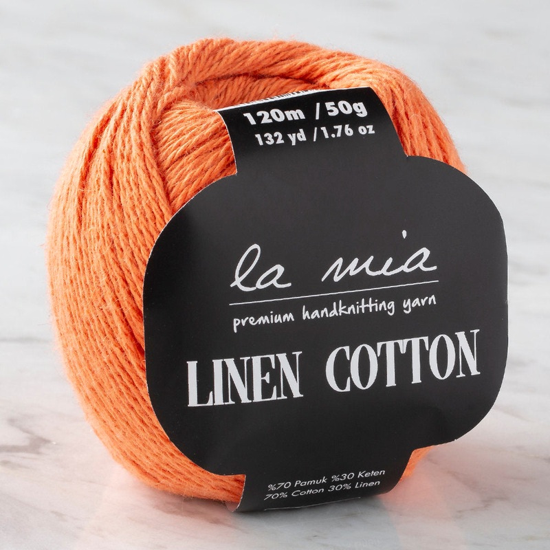 La Mia Linen Cotton Yarn, Orange – L151