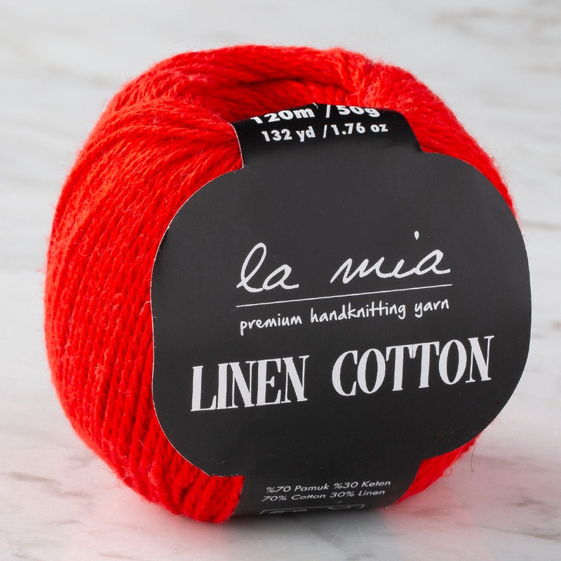La Mia Linen Cotton Yarn, Red – L004