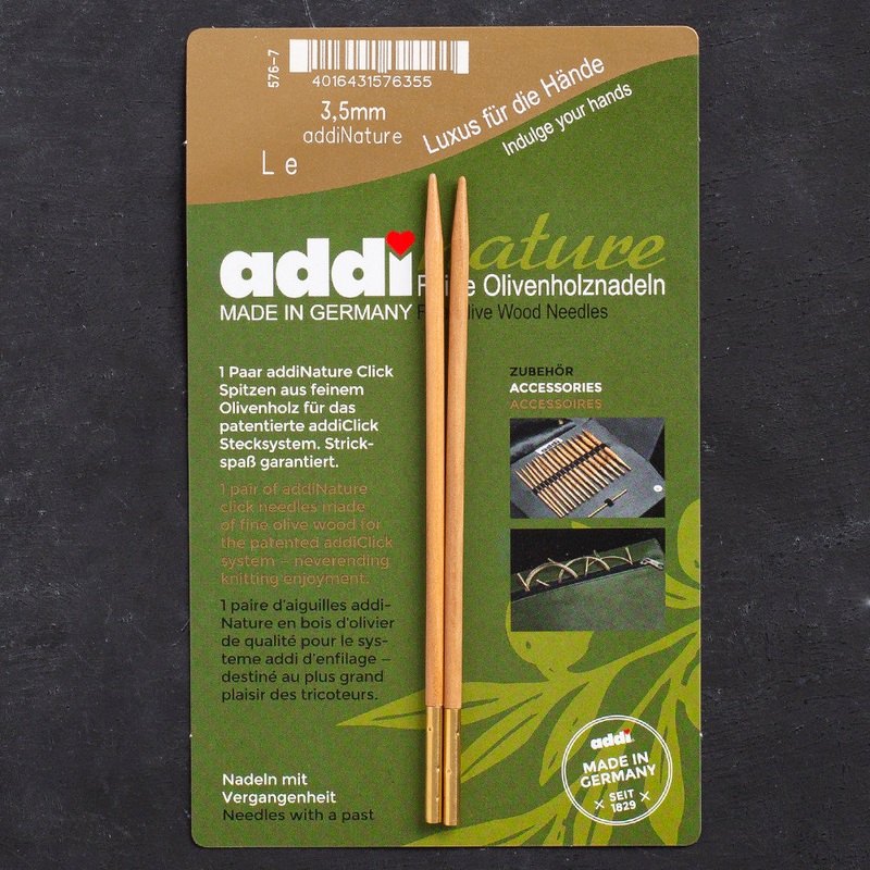 Addi Nature Olive Wood Click 3.5mm 13cm Needle Tips – 576-2