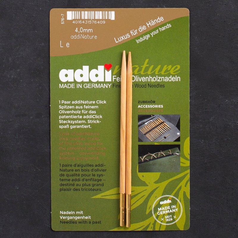 Addi Nature Olive Wood Click 4mm 13cm Needle Tips – 576-2
