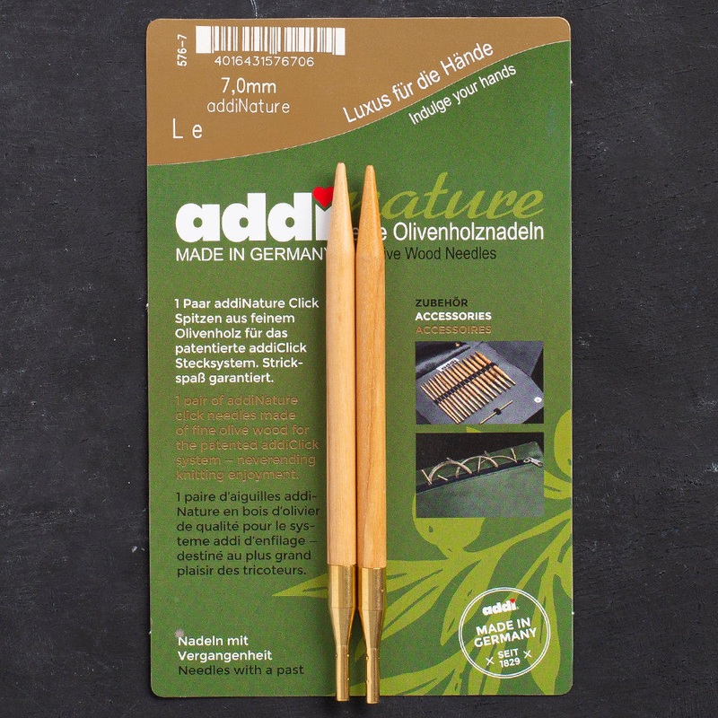 Addi Nature Olive Wood Click 7mm 13cm Needle Tips – 576-2