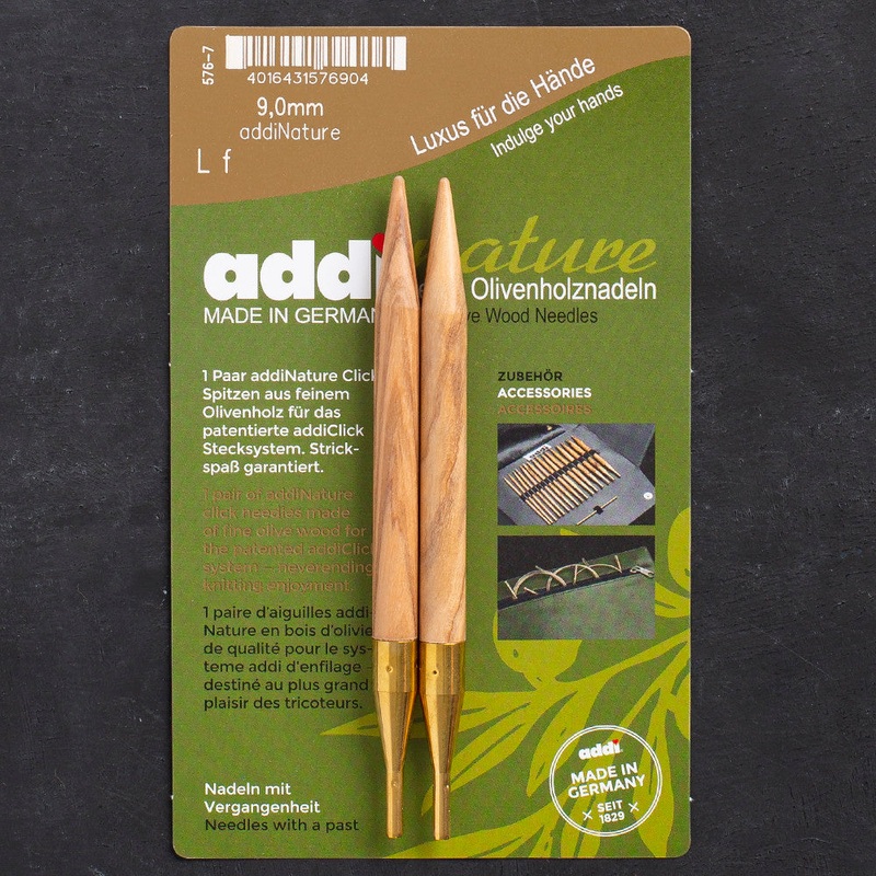 Addi Nature Olive Wood Click 9mm 13cm Needle Tips – 576-2