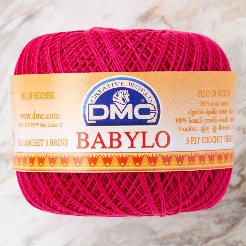 DMC Babylo 50gr Cotton Crochet Thread No:10, Fuchsia – 600