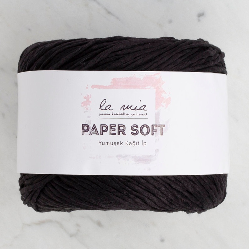 La Mia Paper Soft Yarn, Black – L006