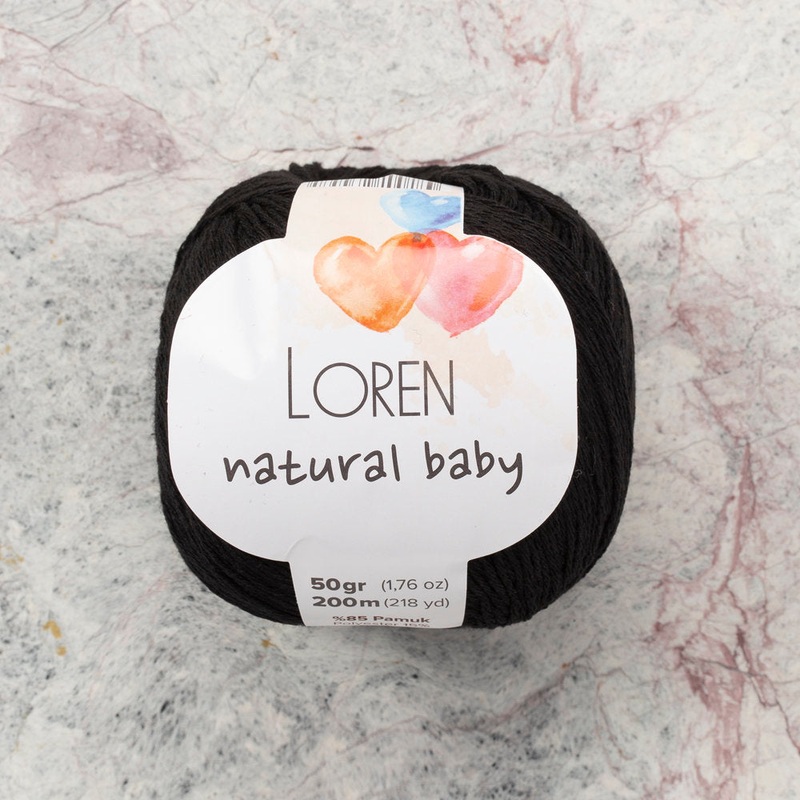 Loren Natural Baby Yarn, Black – R004