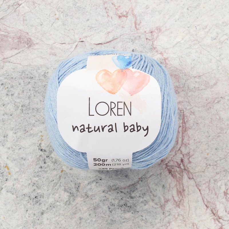 Loren Natural Baby Yarn, Blue – R090