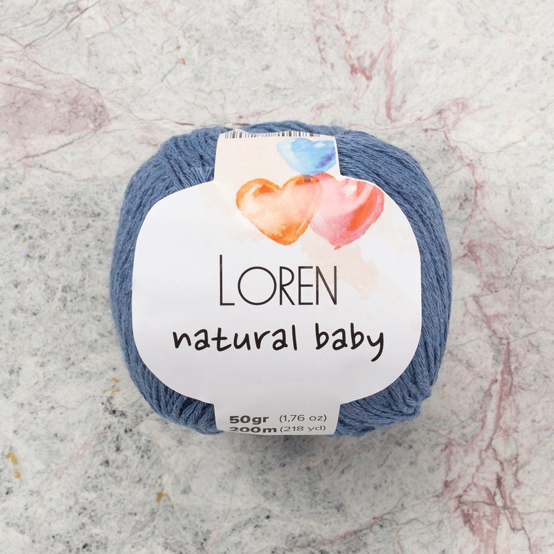 Loren Natural Baby Yarn, Blue – R102