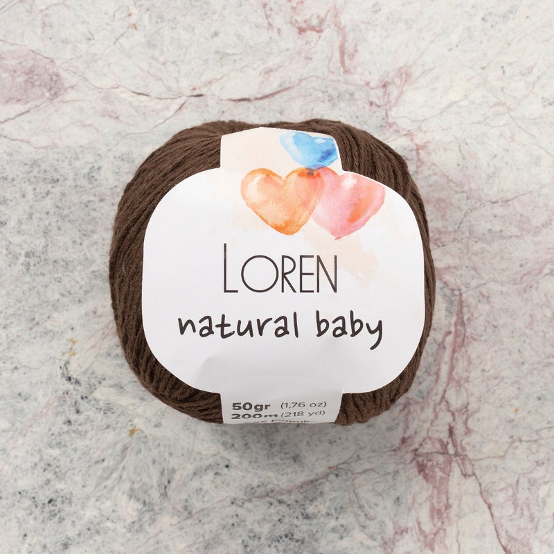 Loren Natural Baby Yarn, Brown – R035