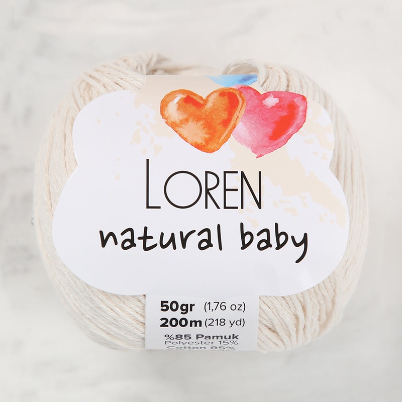 Loren Natural Baby Yarn, Cream – R083