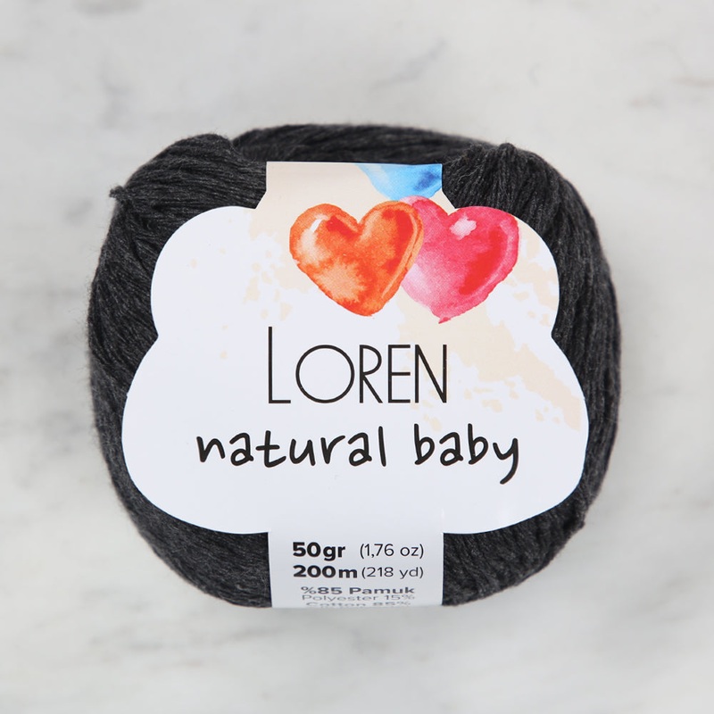 Loren Natural Baby Yarn, Grey – R082