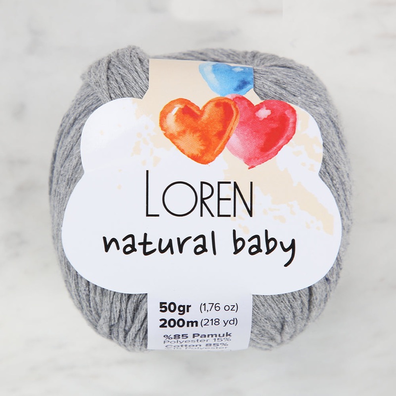 Loren Natural Baby Yarn, Light Grey – R079