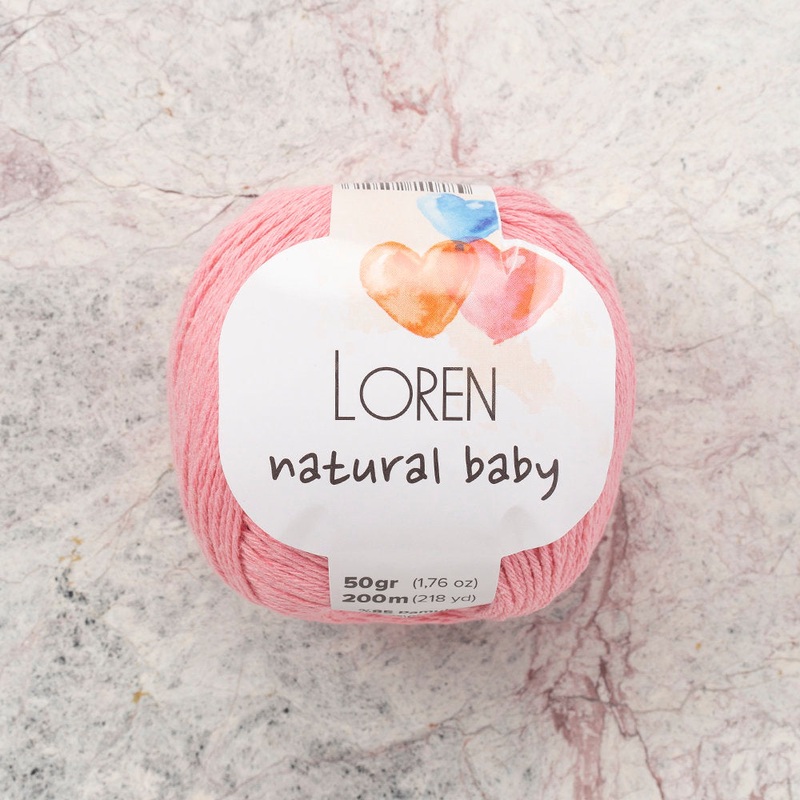 Loren Natural Baby Yarn, Pink – R103