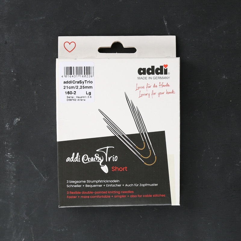 Addi CrasyTrio 2.25 Mm 21 Cm Flexible Sock Knitting Needles, Set of 3 – 160-2