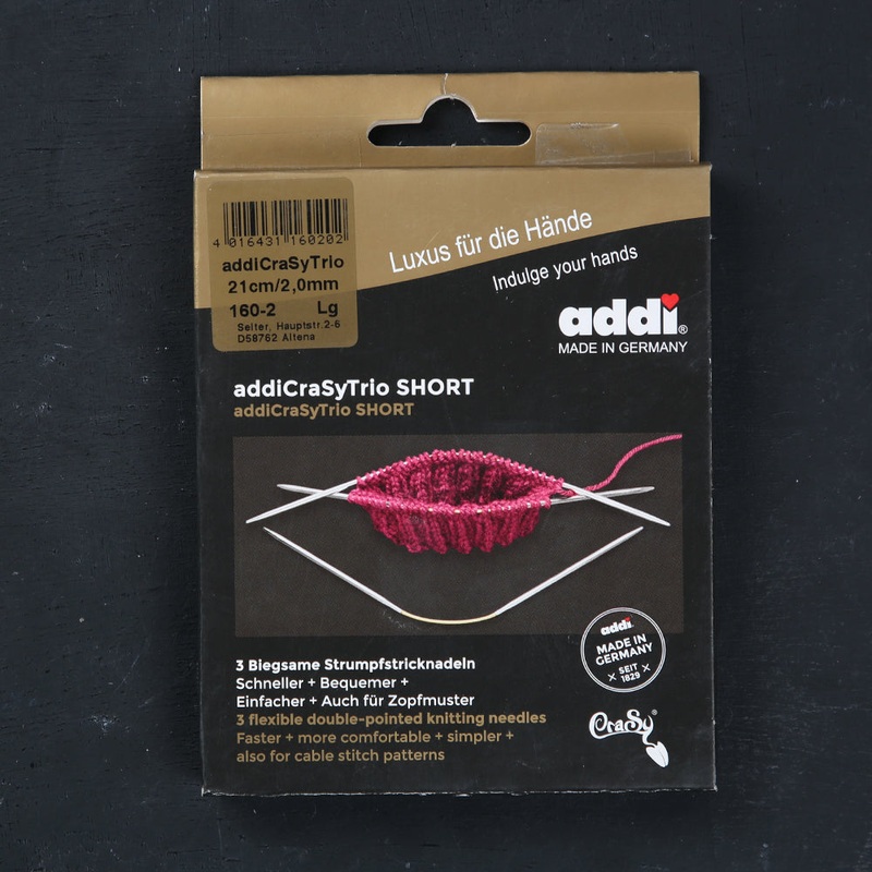 Addi CrasyTrio 2 Mm 21 Cm Flexible Sock Knitting Needles, Set of 3 – 160-2
