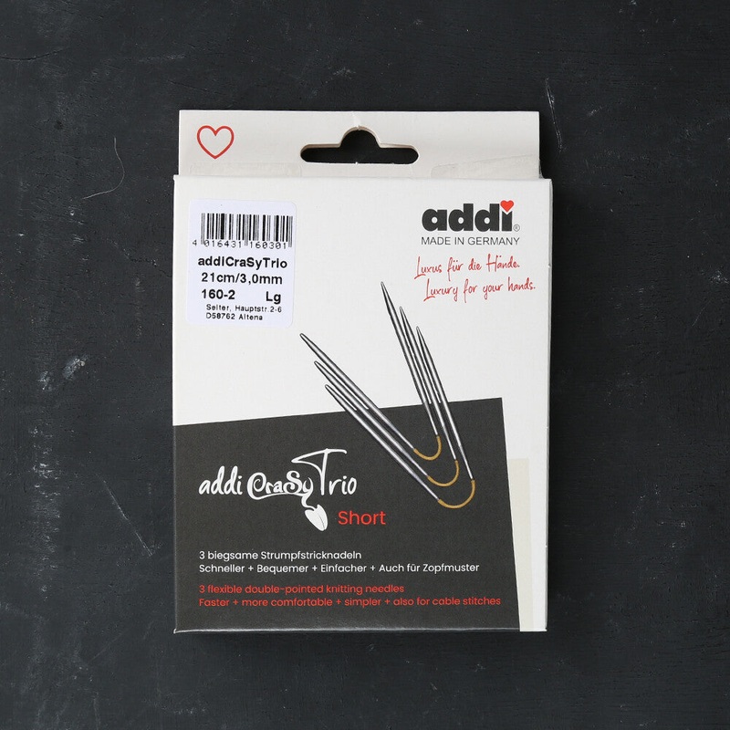 Addi CrasyTrio 3 Mm 21 Cm Flexible Sock Knitting Needles, Set of 3 – 160-2